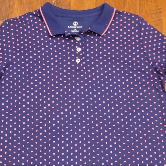 Medium Women’s Blue Polka Dot Polo T-Shirt - Excellent Condition! - Picture 6 of 7